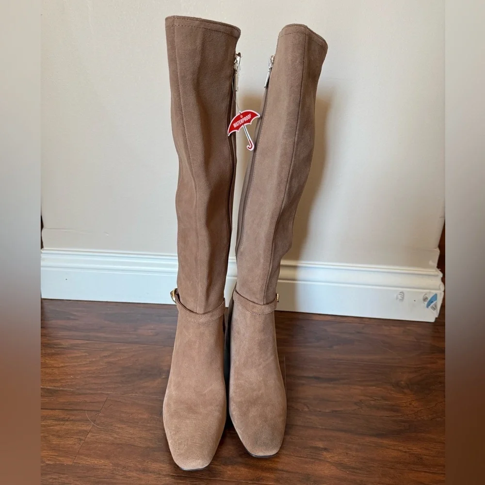 NWT Blondo Twyla Tan Heeled Knee-High waterproof Boots-Size 9 - Picture 6 of 14